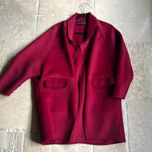 Wine red wool coat